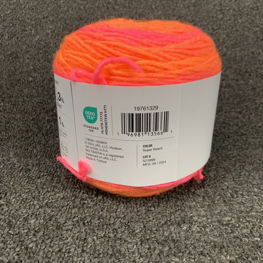 Big Twist Rave Super Beach Premium Acrylic Yarn 5.3oz 312yds Discontinued - Picture 4 of 7